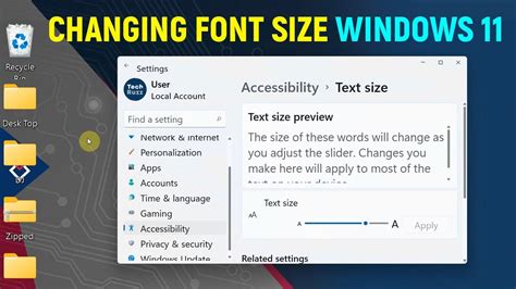 how to change font size on computer screen windows 11