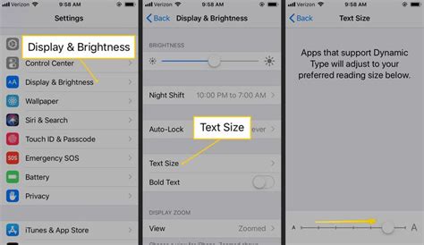 how to change font size on iphone 16e