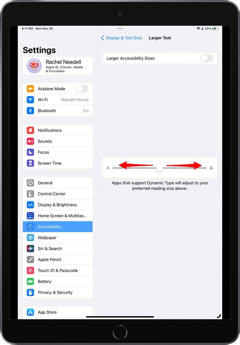 how to change font size when printing from notes on ipad