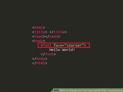 how to change font style in html using notepad