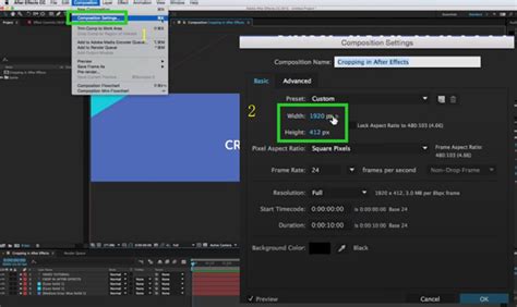how to change footage size in after effects