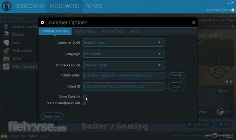 how to change forge version technic launcher