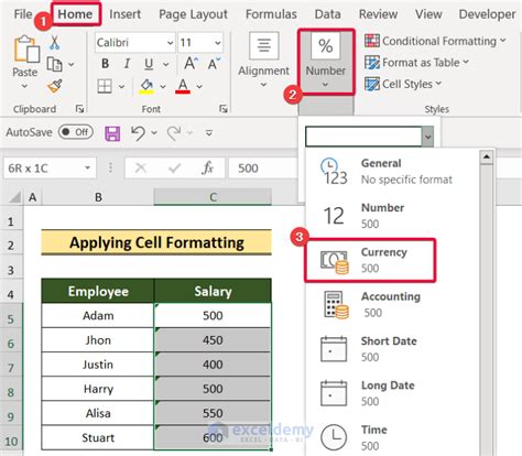 how to change format currency in excel