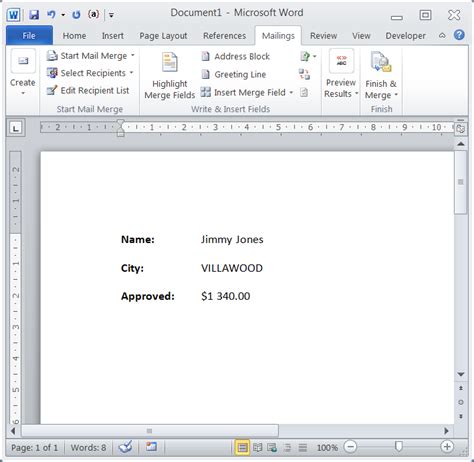 how to change format of merge field in word
