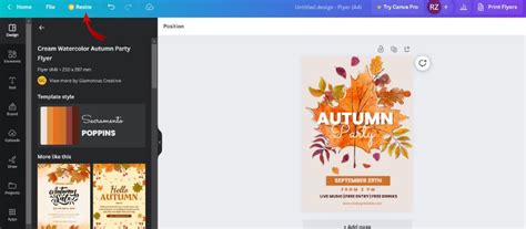 how to change format size in canva