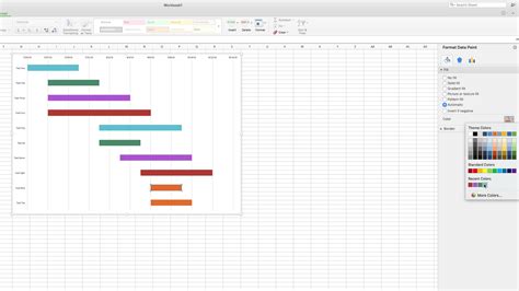 how to change gantt chart colors in excel