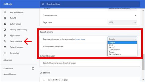 how to change google to your default search engine on chrome
