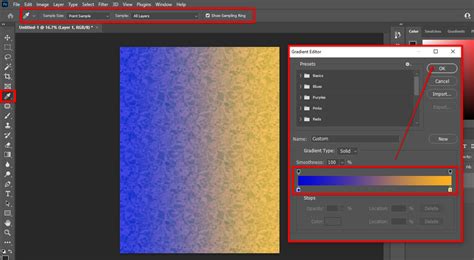 how to change gradient background in photoshop
