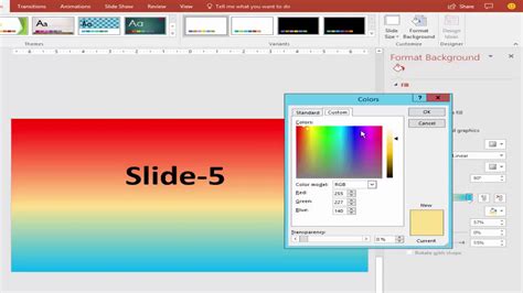 how to change gradient color in ppt