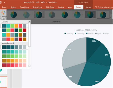 how to change graph color in ppt