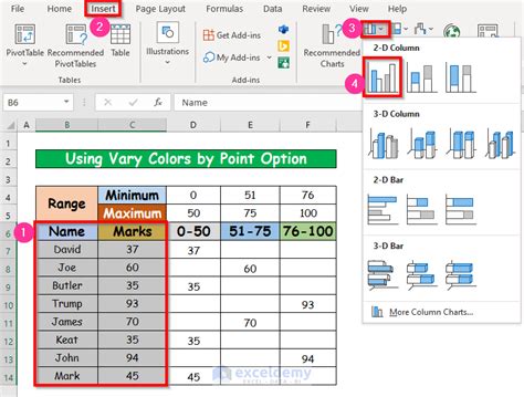how to change graph colors in excel based on value