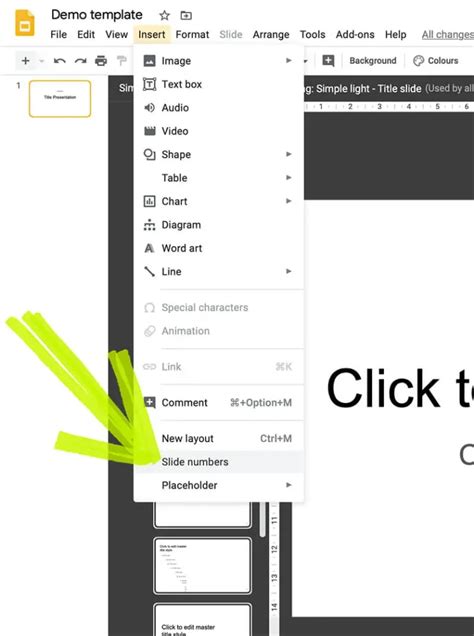 how to change header and footer in google slides
