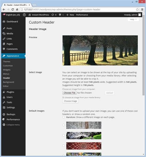 how to change header image in wordpress for each page