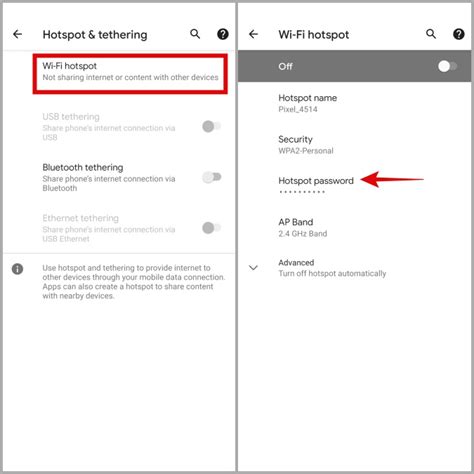 how to change hotspot password on android phone