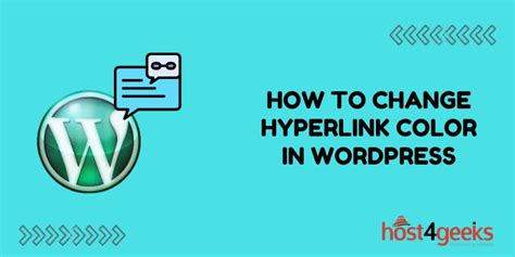 how to change hyperlink color in wordpress