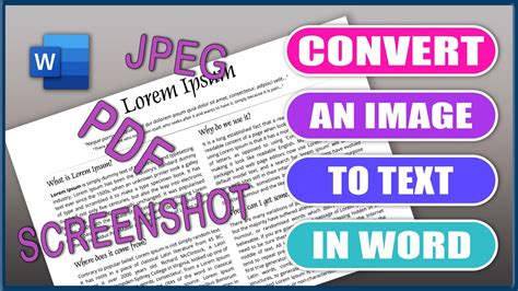 how to change image into text in word