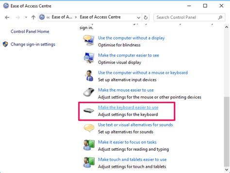 how to change keyboard controls windows 10