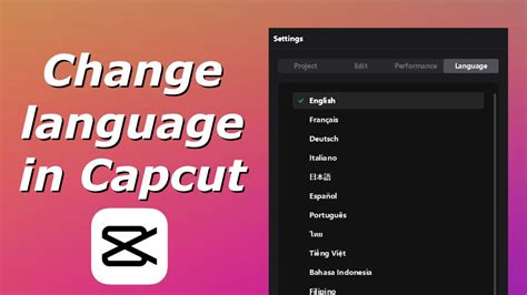 how to change language in capcut app