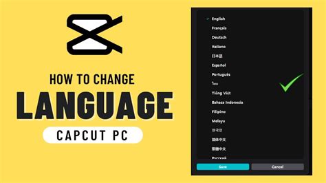 how to change language in capcut website