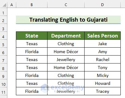 how to change language in excel from english to gujarati