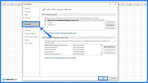 how to change language in excel to english