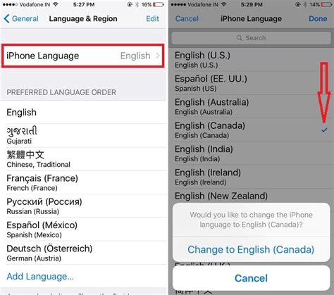 how to change language in iphone 11 pro max