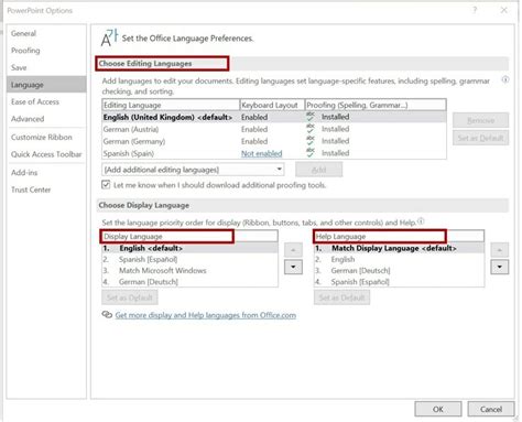 how to change language in powerpoint for mac