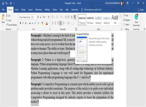 how to change line spacing in table of contents word