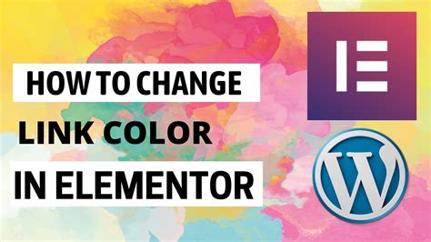 how to change link color in elementor