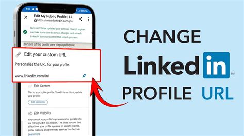 how to change linkedin profile url on mobile