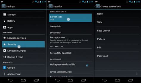 how to change lock screen password on android tablet