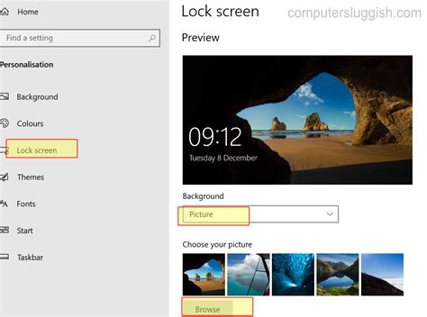 how to change lock screen windows 10 without admin