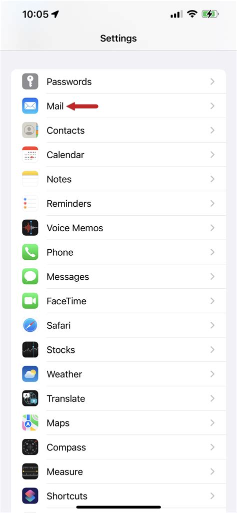 how to change mail settings on iphone 15