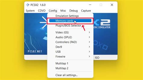 how to change memory card in pcsx2