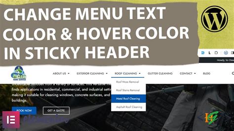 how to change menu text color in elementor