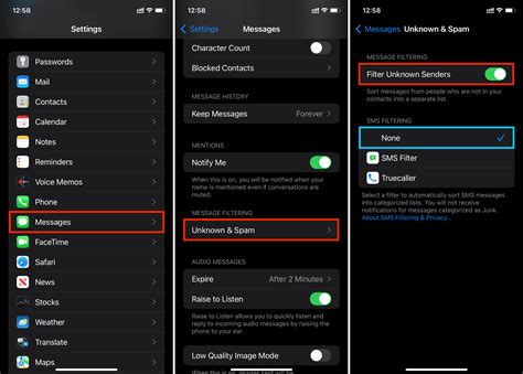 how to change messaging sim on iphone settings