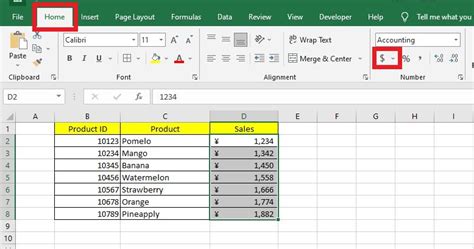 how to change my default currency in excel