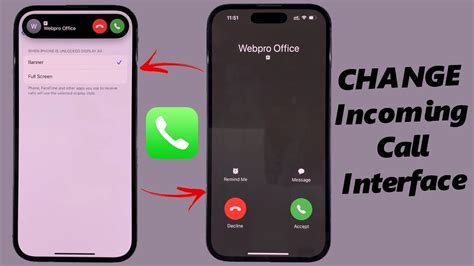 how to change my incoming call screen on iphone