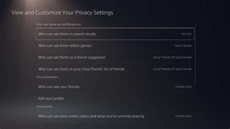 how to change my privacy settings on ps5