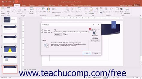 how to change name of inserted object in powerpoint