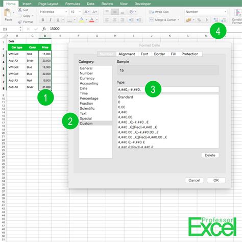 how to change numbers from thousands to millions in excel