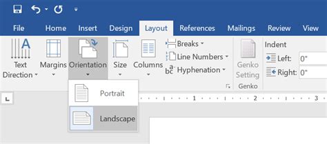 how to change orientation in ms word
