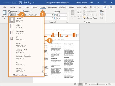 how to change page size in word mac