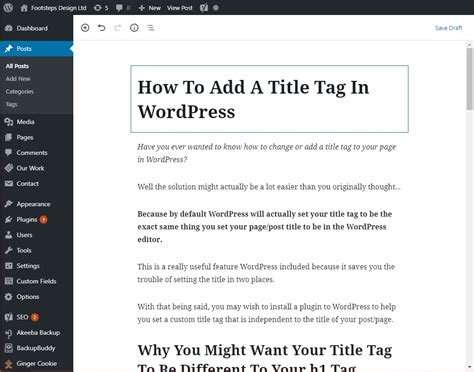 how to change page title tag in wordpress