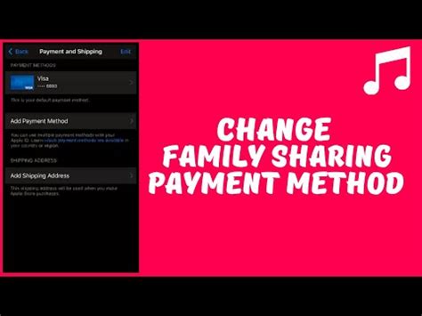 how to change payment method on app store with family sharing