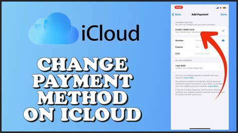 how to change payment method on iphone icloud