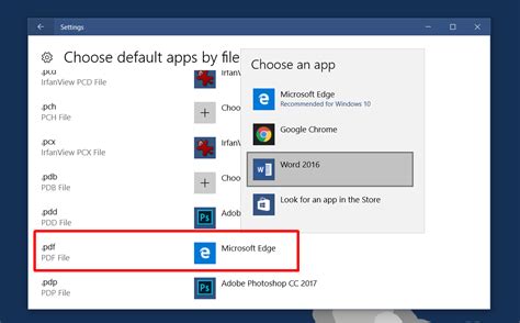 how to change pdf settings in windows 10