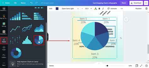 how to change pie chart colour in canva