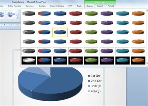 how to change pie chart size in powerpoint