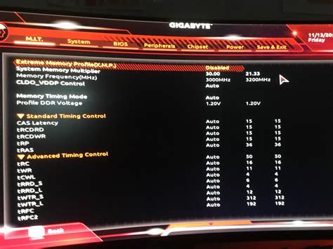 how to change ram speed in bios gigabyte